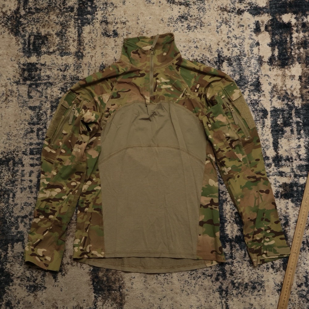 Massif Advanced 1/4 Zip Combat Shirt Mens Med Camo Flame Resistant Military NWOT
